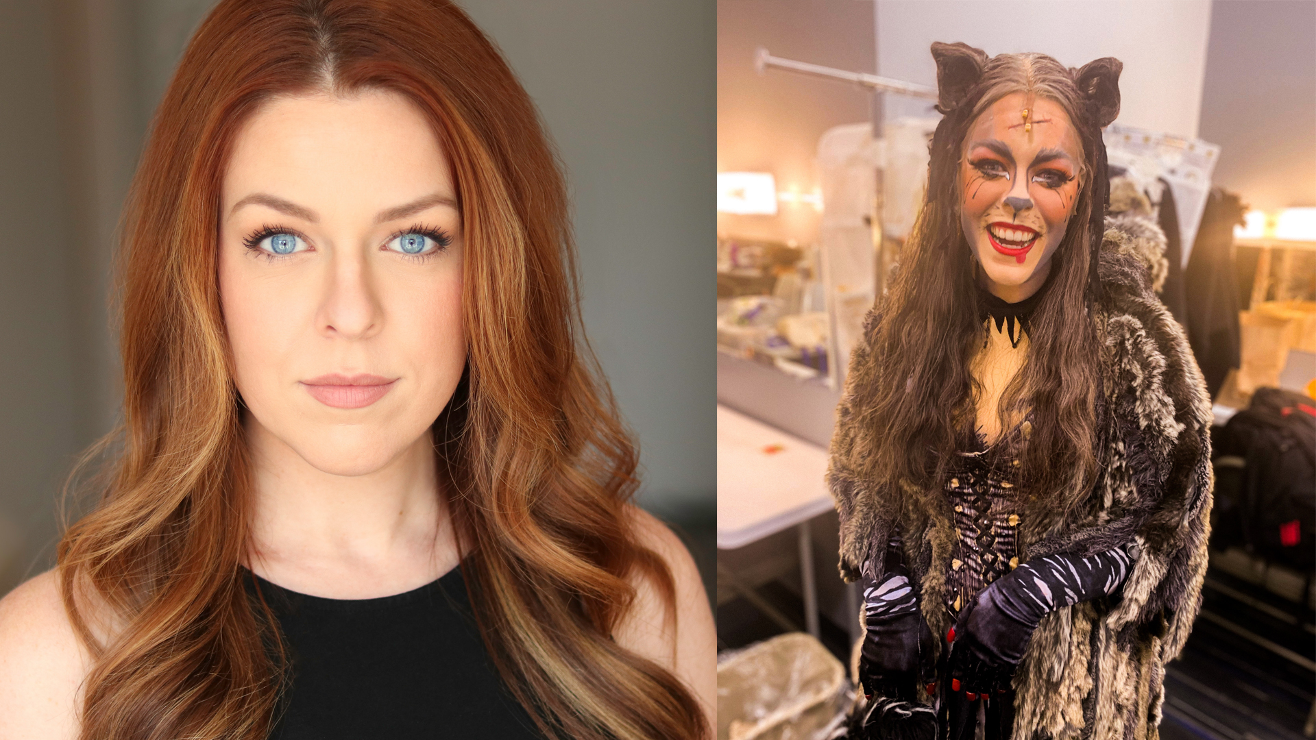 Kelliann DeCarlo '13 is a swing for Grizabella and Jellylorum in the tour of Cats (Photo: Shannon Rakow Photography/Kelliann DeCarlo)