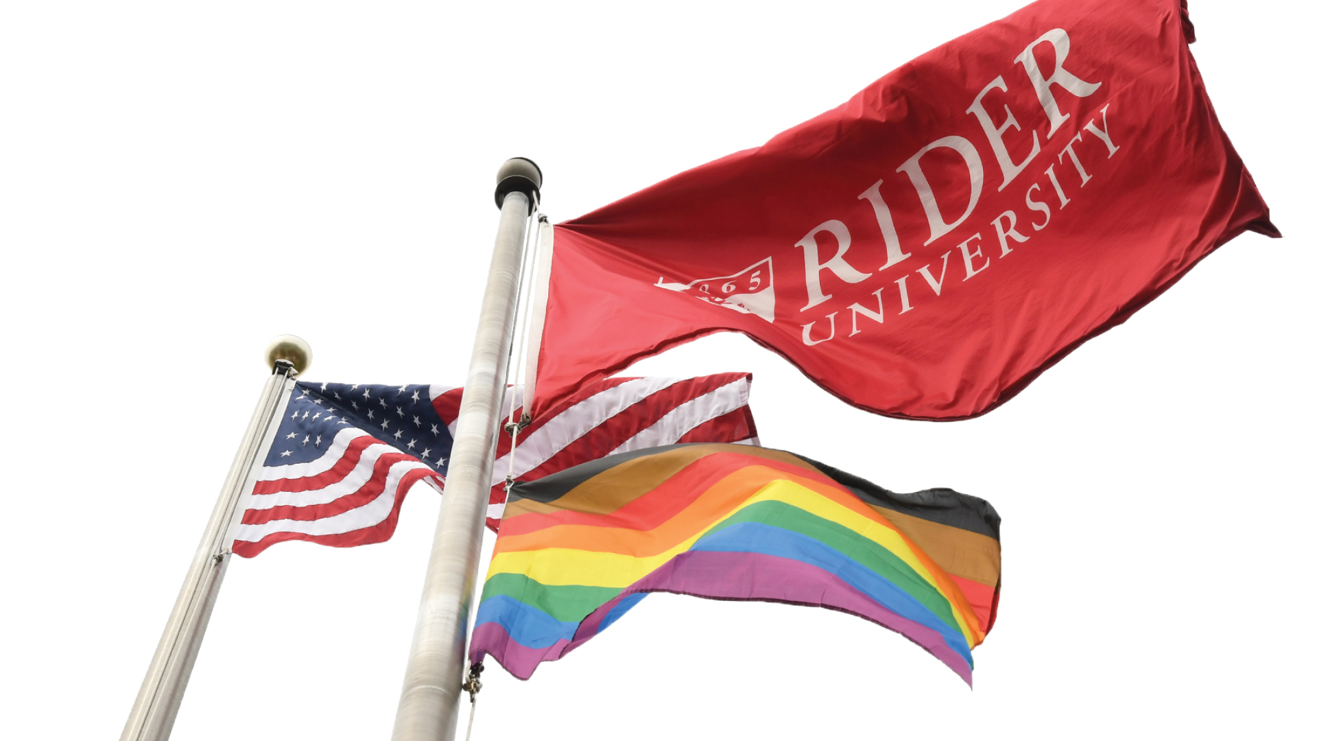 Rider flag and pride flag