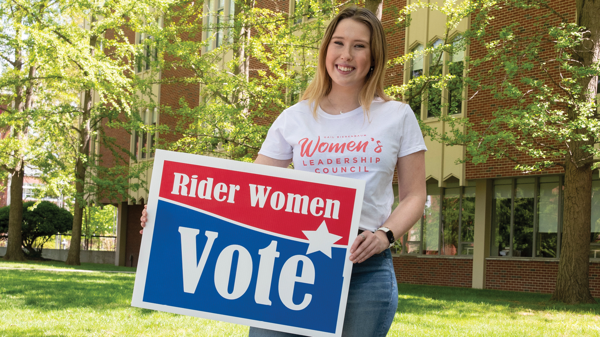 Rider female student voting