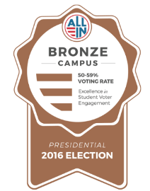 ALL IN Bronze: Excellence in Student Voter Engagement 2016 Election