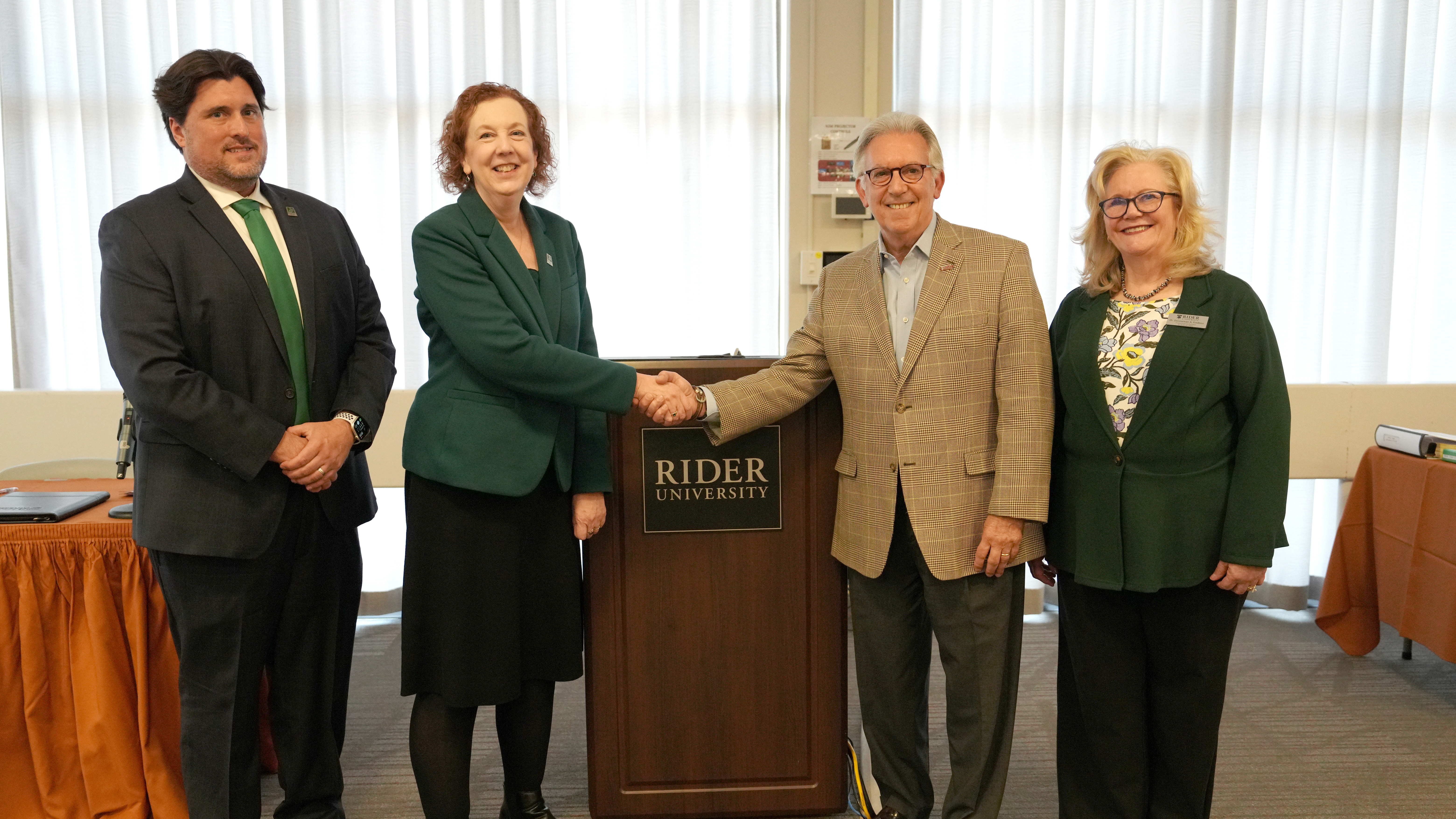 Rider University and Mercer County Community College representatives at Nov. 15 signing ceremony