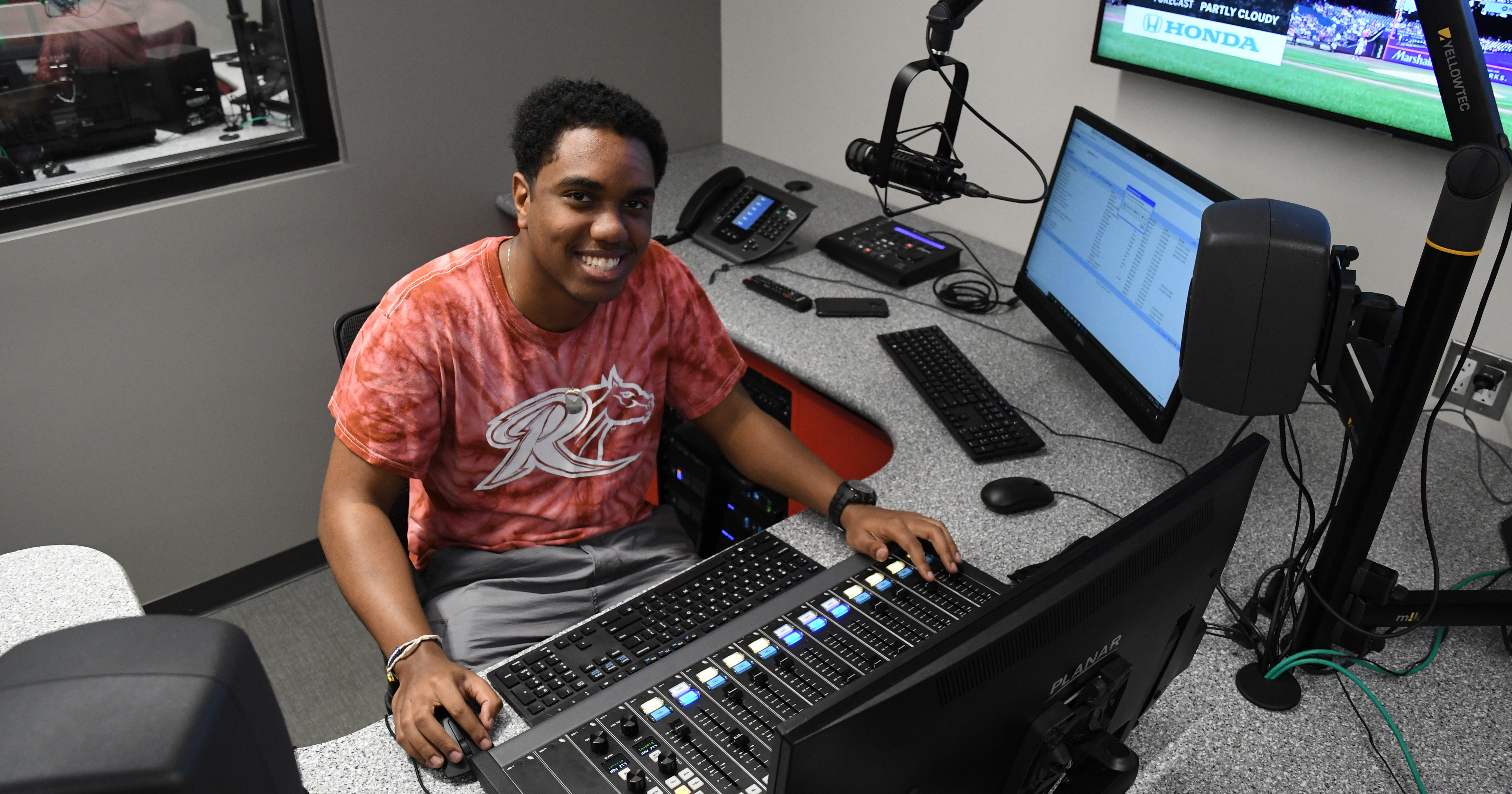 Student broadcasts from Rider radio station