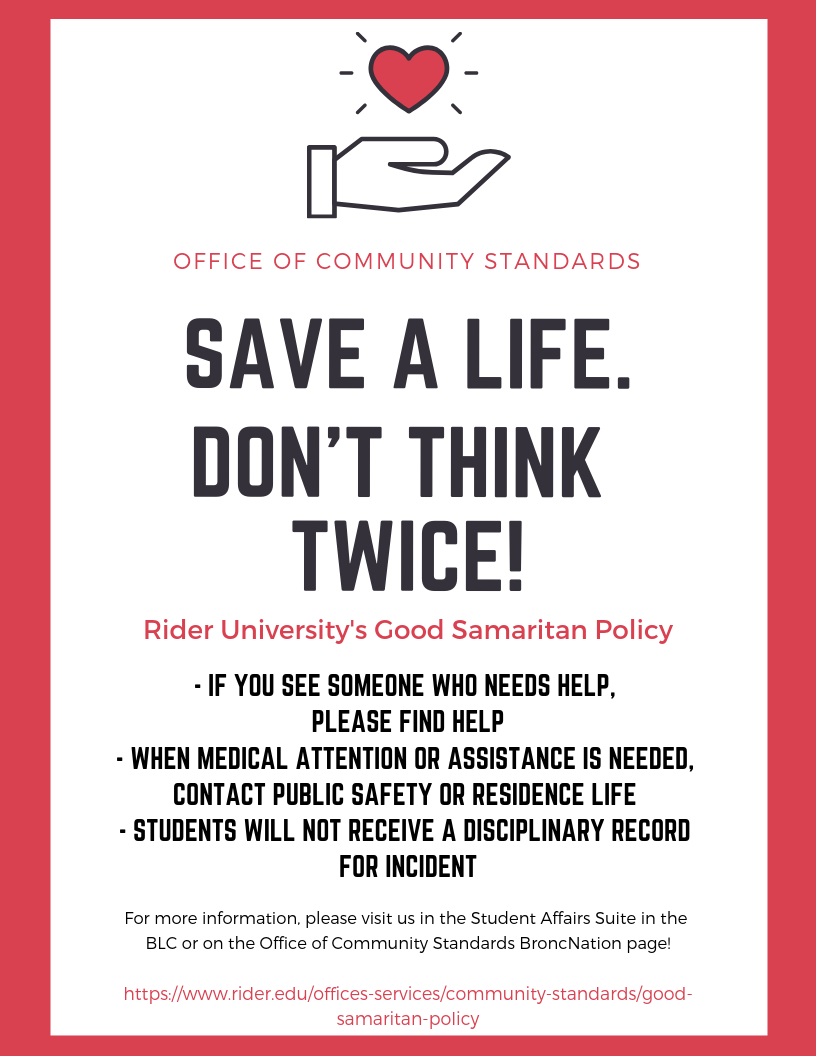 Rider University's Good Samaritan Policy
