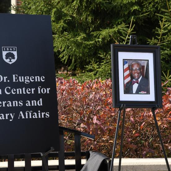 Rider dedicates and names veterans center for Dr. Eugene Marsh