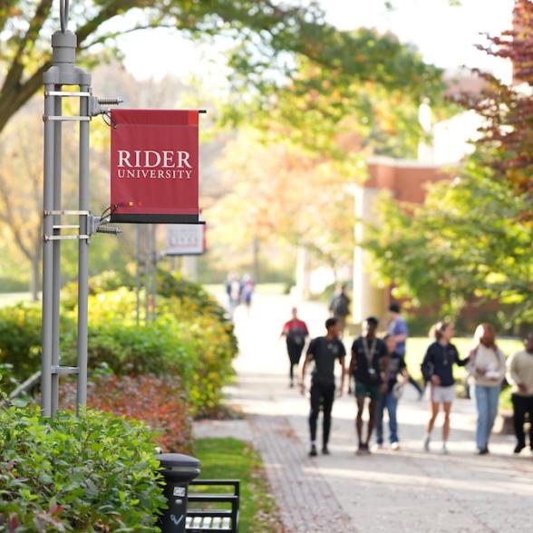 Students walking on campus