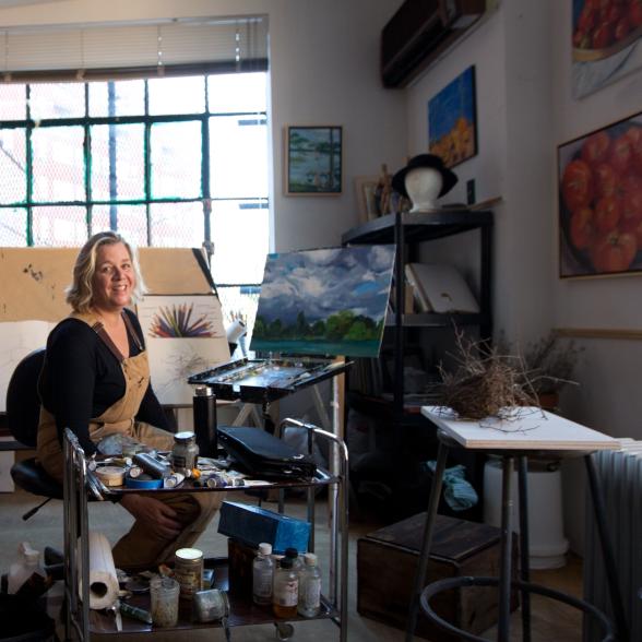 Suzanne Dinger in her studio