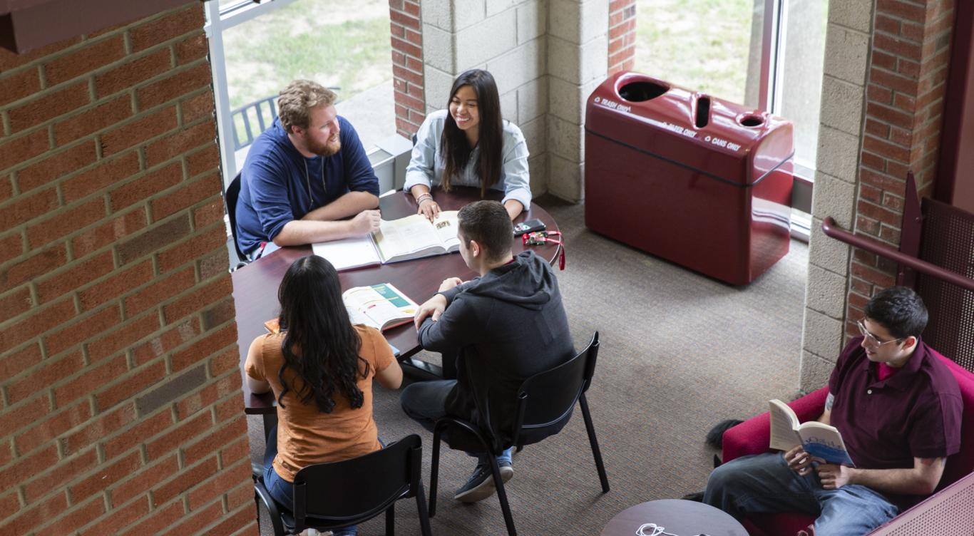 Students study together on Rider campus