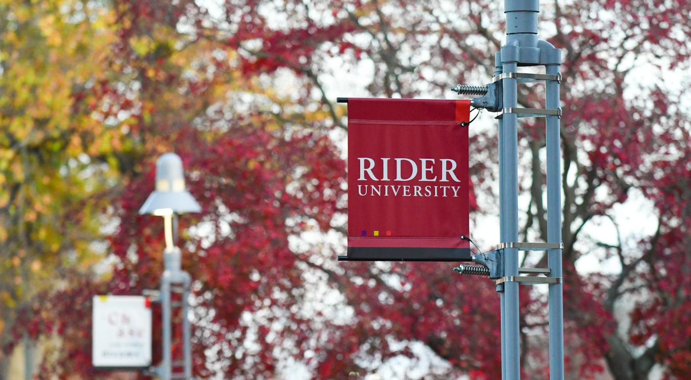 Rider university flag post