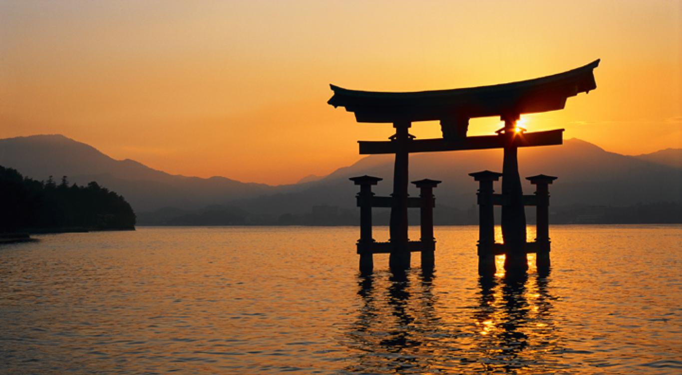 Japanese temple in water