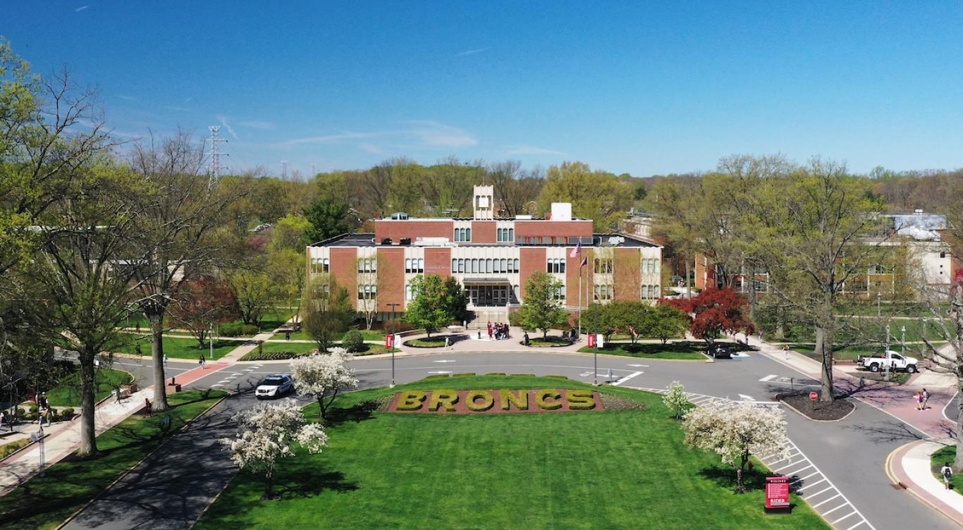 Aerial view of the Moore Library