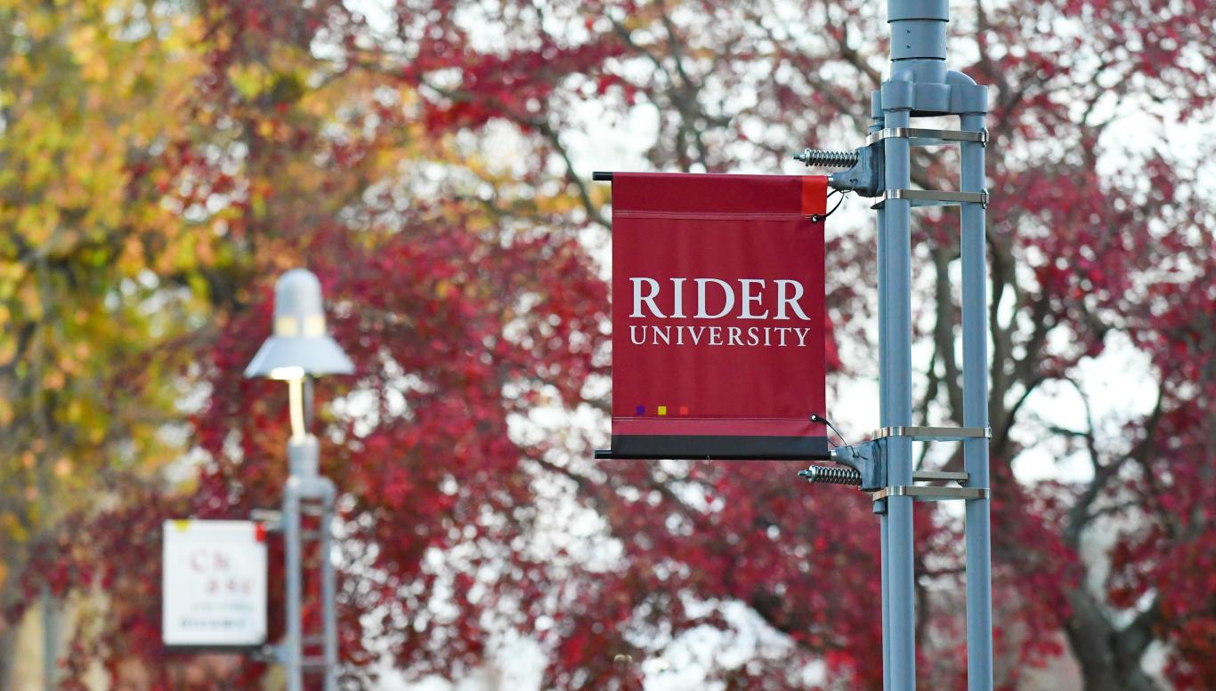 Rider university flag post