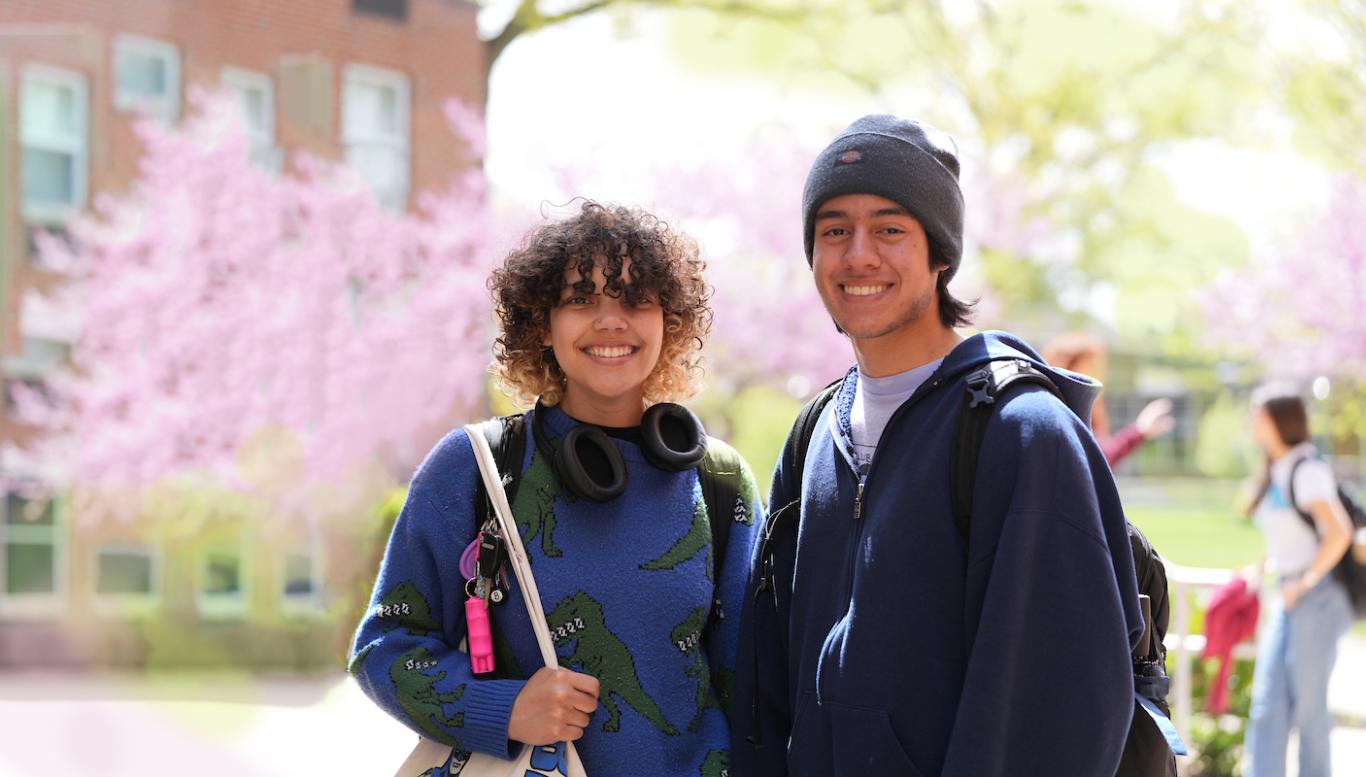 Students on a spring day