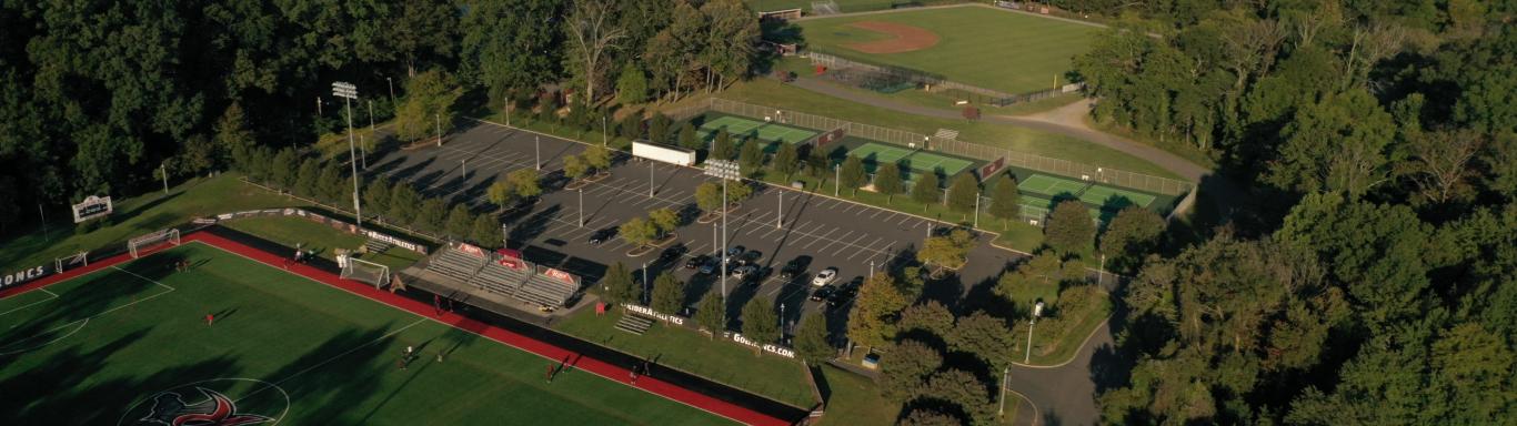 Aerial view of athletic fields
