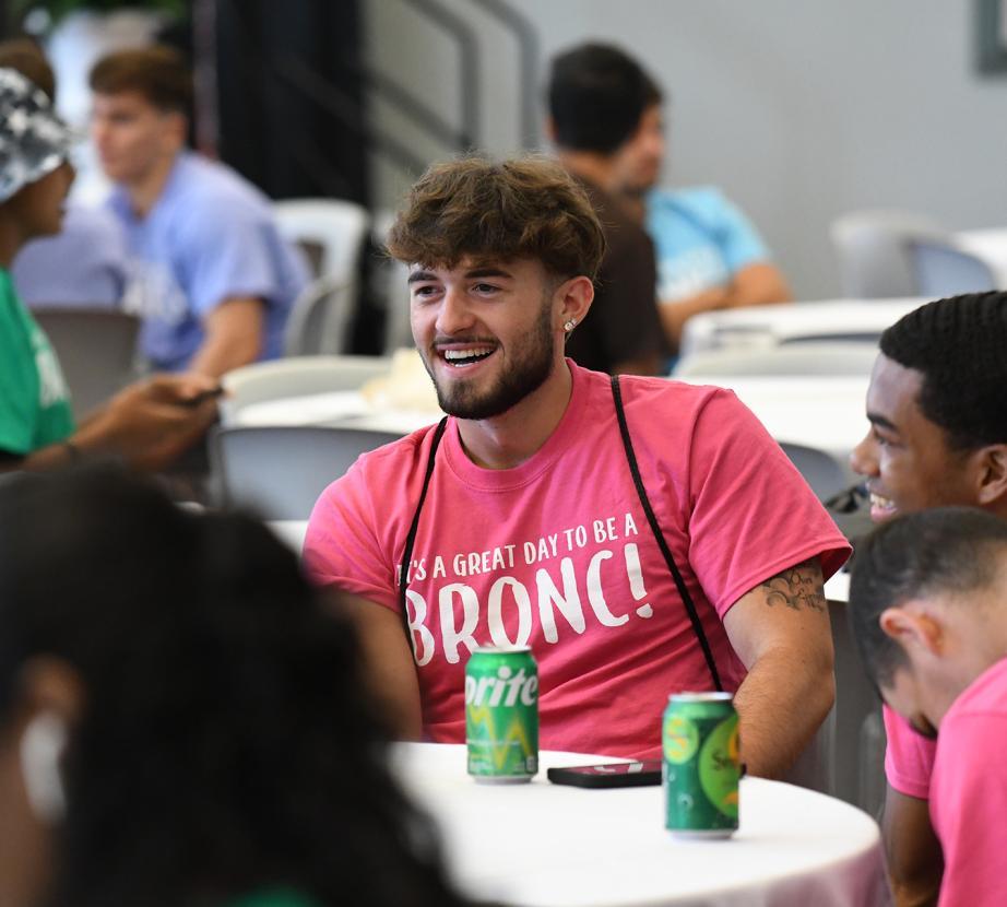 Smiling student at orientation